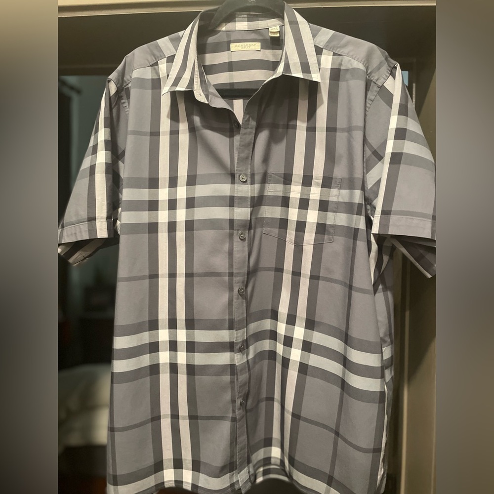 MENS XXXL BURBERRY SHORT SLEEVE BUTTON DOWN SHIRT